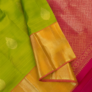 Lime Green color Saree