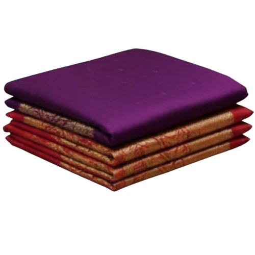 Regal Purple and Gold Silk Saree - Image 3