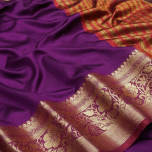 Regal Purple and Gold Silk Saree