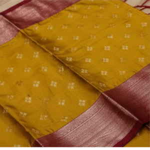 Mustard Yellow Silk Saree